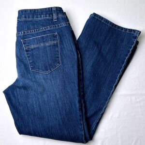 Christopher & Banks Womans Modern Fit Mid Rise Bootcut Jeans Blue Size 6 Short